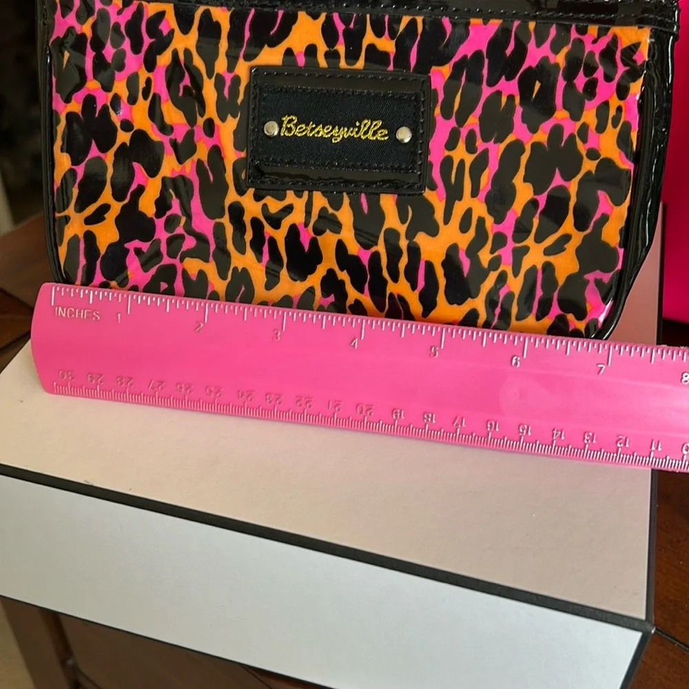 Betsey Johnson Leopard Print clutch/cosmetic Bag